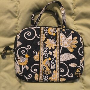 Vera Bradley Black and Gold Floral Cosmetic Bag